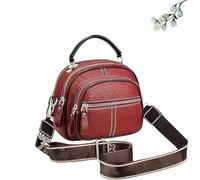 Générique Bousalutend Crossbody Bag Classic Multifunctional Compartments Adjustable Wide Shoulder Strap Leather Crossbody Bag for Woman, for Work, Travel, Shopping (Red)