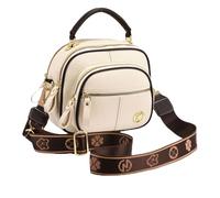 Générique Bousalutend Crossbody Bag, Classic Multifunctional Compartments Adjustable Wide Shoulder Strap Leather Shoulder Bag (Beige)