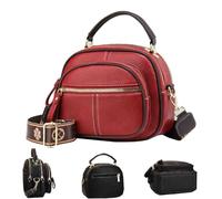 Générique Bousalutend Crossbody Bag,Classic Multifunctional Compartments Sling Bag,Adjustable Wide Shoulder Strap PU Leather (Red)
