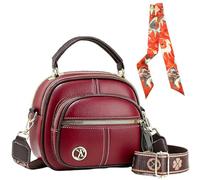 Générique Bousalutend Crossbody Bags For Women, Multifunctional Compartments Adjustable Wide Shoulder Strap Leather Crossbody Bag(red)