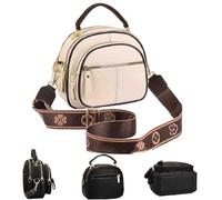 Générique Bousalutend Sac à bandoulière multifonction en cuir PU,Sac a Main avec large bandoulière réglable,Sacoche classique femme,Besace,compartiments multifonctionnels (Blanc)