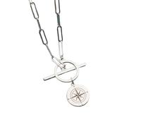 Générique Boussole délicate Collier à bascule Trombone Chaîne collier Étoile du Nord Voyageur de la Rêverie