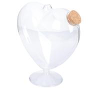 Générique Bouteille à Souhaits Transparente en Verre 16 CM Bouchon en Liège Récipient Vide de Cœur pour Décoration Loisirs Créatifs et Conservation