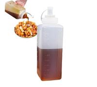 Générique Bouteille Compressible,Distributeur Étanche Rechargeable Transparent - Bouteilles De Sauce De Grande Capacité Graduées - pour Vinaigrettes Sirop Ketchup Assaisonnement Vinaigre