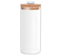 Générique Bouteille Cylindrique en Verre avec Lumière LED Bouchon en Liège Résistance Chimique Décoration Moderne pour Terrarium et Jardin Intérieur