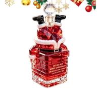 Générique Bouteille de Whisky Vide - Verres avec cheminée du Père Noël | Récipient en verre de 9 pouces, nouveauté, Vodka, vin, festif, maison, Bar, étagère, salon, ornement