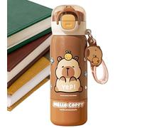 Générique Bouteille D'eau Capybara - Tasse Isotherme En Acier Inoxydable De 380 Ml, Poignée En Paille Rabattable | Tasse De Voyage De Sport, Étanche Chaud Froid | Portable Réutilisable Adultes Us