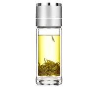 Générique Bouteille d'Eau en Verre | avec Séparateur de Thé pour Utilisation en Voiture - Tasse Réutilisable Anti-Fuites Portable pour Maison Bureau et Voyage Quotidien