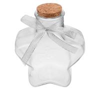 Générique Bouteille Décorative en Verre Transparent Étoilée 1 Grand Modèle avec Bouchon en Liège Hermétique pour Messages, Présents Mariage et Shower, Bocal à Souhaits pour Loisirs Créatifs