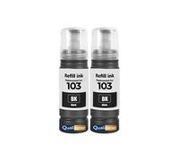 Générique Bouteille d'encre 103 C13T00S14A Noir Pack 2x70ml 9000 pages compatible Epson EcoTank