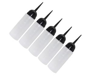 Générique Bouteilles de Shampoing Rechargeables 120ml en LDPE Lot de 5 Bec Oblique Antidérapant et Étanchéité pour Application de Teinture Capillaire Réutilisable