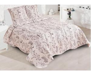 Générique Boutis Couvre-Lit 2 Places 230x250 cm - 3 Pièces : 1 Jeté de Lit + 2 Taies 60x60 cm - Garnissage 100% Coton - Enveloppe 100% Polyester - Élégant et Confortable (BOT05)