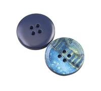 Générique Bouton de Peinture à l'huile d'art Circulaire à 4 Trous for vêtements, Chemise, Costume, Veste tricotée, Denim, Bouton en résine, Couture, Accessoires décoratifs(Type-L,22MM 5pcs)