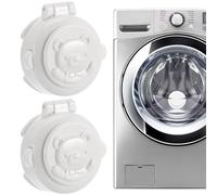 Générique Bouton de Sécurité Garçon et Filles en Abs Blanc 4pcs Forme Cartoon pour Machine à Laver, Protège Boutons Pressions Accidentelles, Adapté aux Garçon et Filles et Bébés