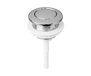 Générique Bouton-Poussoir de réservoir de Toilette avec, Single Button | Corps de fileté, dessus de bouton argenté poli, commande à poussée dédiée pour une tâche de chasse d ' eau de