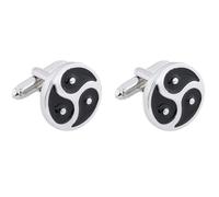 Générique Boutons de Manchette en Alliage Motif Yin Yang Rond Argenté, Style Mode, Confortable à Porter, pour Réunions d'affaires et Événements Formels