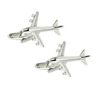 Générique Boutons de Manchette en Métal Argenté d'Avion 1 Paire Boutons de Manchette à Bascule pour Costume Homme Accessoires Élégants pour Chemise Formelle et Occasions Spéciales