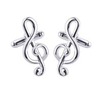 Générique Boutons de Manchette Note Musicale Homme, Alliage Argenté 1 Paire | Décoration de Manchette Créative, Usage Quotidien et Anniversaire, Style Polyvalent pour Tenues Habillées