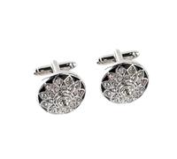 Générique Boutons de Manchette pour Hommes Fleurs Délicates en Alliage Noir Anti-Rouille, Style Chic et Classique, pour Mariage ou Anniversaire, Lot de 2 Pièces