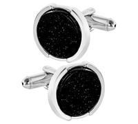 Générique Boutons de Manchette Ronds Noirs en Alliage pour Homme, Chemise Habillée avec Œillets, Accessoires Élégants pour Mariage et Événements Formels, Manchettes Françaises pour Costume