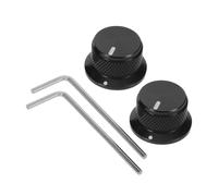 Générique Boutons de Potentiomètre pour Guitare en Aluminium Boutons de Commande du Potentiomètre Noir Lot de Set pour Basses et Guitares Électriques Réglage Volume et Tonalité