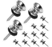 Générique Boutons de Verrouillage pour Montage de Manche et Fixation de Sangle 20 Sets pour Guitare en Alliage Argenté, Chevilles Métalliques Accessoires pour Jouer Guitare