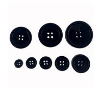 Générique Boutons en résine Noire à 4 Trous de 11 mm à 38 mm for vêtements, Accessoires, Boutons Ronds, Couture, Artisanat, vêtement, Scrapbooking(18mm 40pcs)