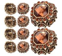 Générique Boutons Métal à Coudre avec Décoration Cristal Petits Boutons pour Manteaux Pulls et Vêtements Lot de 10 Pièces Taille Petite Couleur Orange Marron Accessoires de Couture