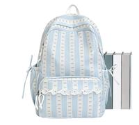 Générique Bow Backpack - With Lace Trim Bow Cute Preppy Aesthetic Bookbag