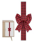 Générique Bow Decor - Fabric, 78in Door Bow Vintage Check Design | Reusable and Versatile Christmas Ribbon Decoration, Holiday Wreath Accessory for Doors, Cabinets, Fireplaces, Parties