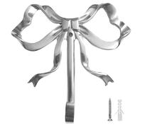Générique Bow Hooks Wall Organizer, Decorative Towel Hat Belt, Coat Key Backpack Hanger, Hooks for Home Bathroom Bedroom Kitchen Entryway Office, Space-Saving Storage, Stylish