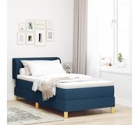 Générique Box Spring Bed Bleu avec Matelas, 100x200 cm, en Tissu,Lits & Cadres de lit,46.28KG-3340268