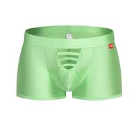 Générique Boxer ajouré Sexy pour Hommes Slip de Sport Transparent Respirant Couleur Unie sous-vêtements Extensibles (Vert,M)