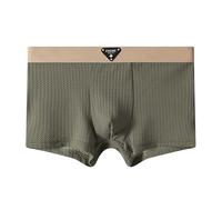 Générique Boxer Coton Homme Calecon Lot Confortables Respirants sans Étiquettes, Emballage Portable pour Voyage Boxers Vert armée XXL