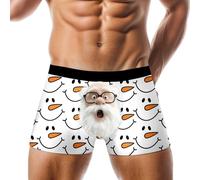 Générique Boxer De Noel Homme Imprimé Animal Moche, Calecon Personnalise Taille Basse Long Doux Et Confortable Respirante, sous-Vêtements De Noël Homme Décontracté Cadeau De Noël Drole Christmas, S