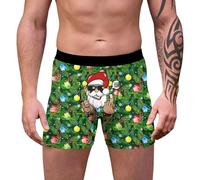 Générique Boxer De Noel Homme Imprimé Animal Moche, Calecon Personnalise Taille Basse Long Doux Et Respirants Respirante, sous-Vêtements De Noël Homme Décontracté Cadeau De Noël Drole Christmas, S