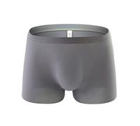 Générique Boxer Homme Microfibre - Sexy Men's Underwear Ice-Soie Couleur Patchwork Slip Respirant Men's Underwear (Grey XL)