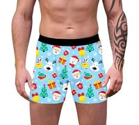 Générique Boxer Homme Noel Imprimé Animal Fantaisie, Calecon Personnalise Taille Basse Long Doux Et Respirants Respirante, sous-Vêtements De Noël Homme Transparent Cadeau De Noël Drole Christmas, M