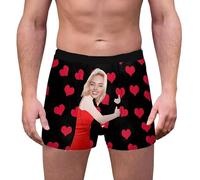 Générique Boxer Homme Personnalise Boxer avec Photo pour la Saint Valentin Mariage ou Cadeau pour Petit Ami ou Mari sous Vetements Originaux pour Homme(Watermelon Red, XL)