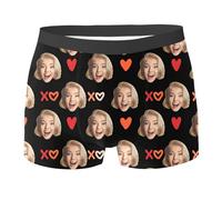 Générique Boxer Homme Personnalisé Slip avec Visage Imprimé Cadeau d'amour pour Petit Ami Mari Lui,Idée Cadeau Personnalisée pour Anniversaire, Saint-Valentin, Anniversaire de Mariage