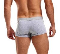 Générique Boxer Homme Respirant Confortable Couleur Unie avec Design U Bombé pour Hommes Idéal pour Quotidien(Grey, L)