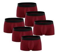 Générique Boxer Homme Sexy - sous Vetement Homme Men's Fashion 6er Pack Colorful Confortable 95% Underwear Plus Size (Red XXL)