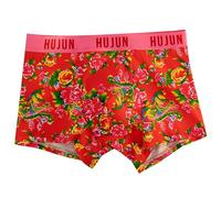 Générique Boxer Homme Sport,Boxers Slips ImpriméS BombéS Boxers pour Festival De Printemps Pochette Patchwork Boxers (Red, XL)
