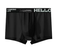 Générique Boxer Homme Sport,Boxers Tendance en Soie GlacéE sans Couture Short Respirant Et Fin (Black, 3XL)