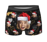 Générique Boxer Photo personnalisé pour Homme, sous-vêtement personnalisé avec Le Visage de Votre Petite Amie, Cadeau pour la Saint-Valentin, Noël, Votre Petit ami ou Votre Mari(Kaki,M)