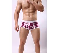 Générique Boxer sans Couture Homme - Shorts Sexy Pouch Mens rayé Souffle Slip Culottes sous-vêtements renflants sous-vêtements pour Hommes (Purple M)