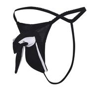 Générique Boxer sans Couture Homme sous Vêtements Masculins G String Coq Visage Mankini pour Hommes Boxer Homme Sexy Sexy Caleçon De Bain Boxers (Black, One Size)