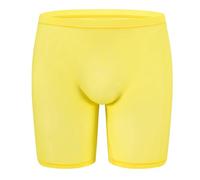 Générique Boxer Sexy en Soie glacée pour Hommes Couleur Unie Slip Transparent Extensible Respirant sans Couture sous-vêtements Soyeux (Jaune,M)