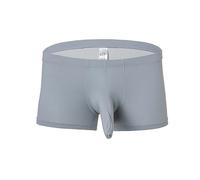 Générique Boxer Sexy en Soie glacée pour Hommes Slip avec Nez d'éléphant séchage Rapide Doux sans Couture Tongs Extensibles sans Trace (Gris,XXL)