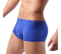 Générique Boxer Shorts Hommes - Les sous-vêtements de Mode pour Hommes Confortables Briefs Tendance Taille Stripes Couleur Bas sous-vêtements pour Hommes (Blue XL)